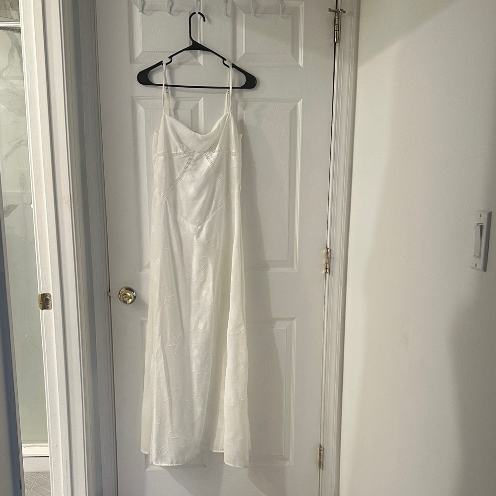 Elegant White Spaghetti Strap Dress